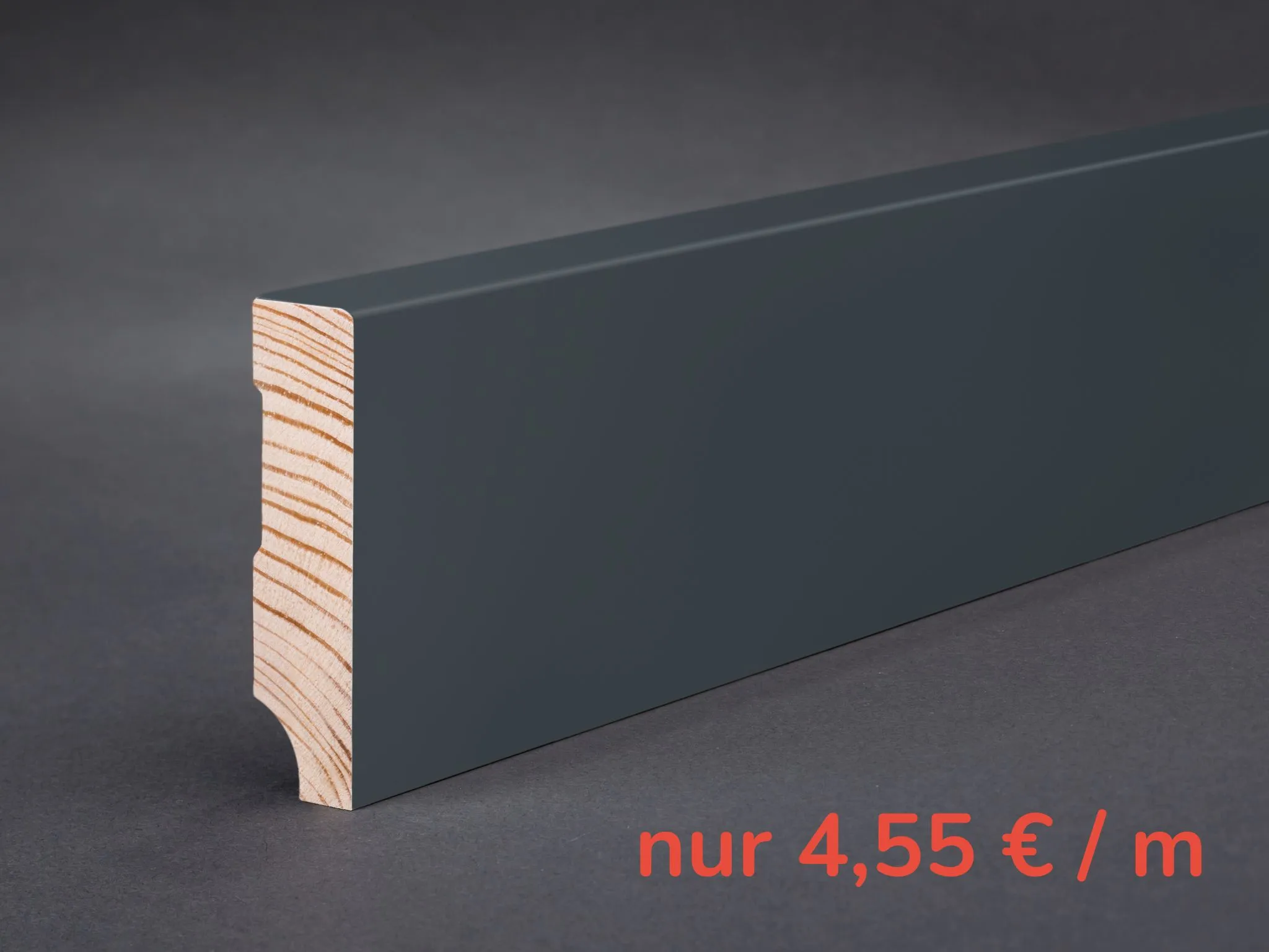 Massivholz RAL 7016 Anthrazitgrau lackiert 58x15x2400 mm Oberkante gerade