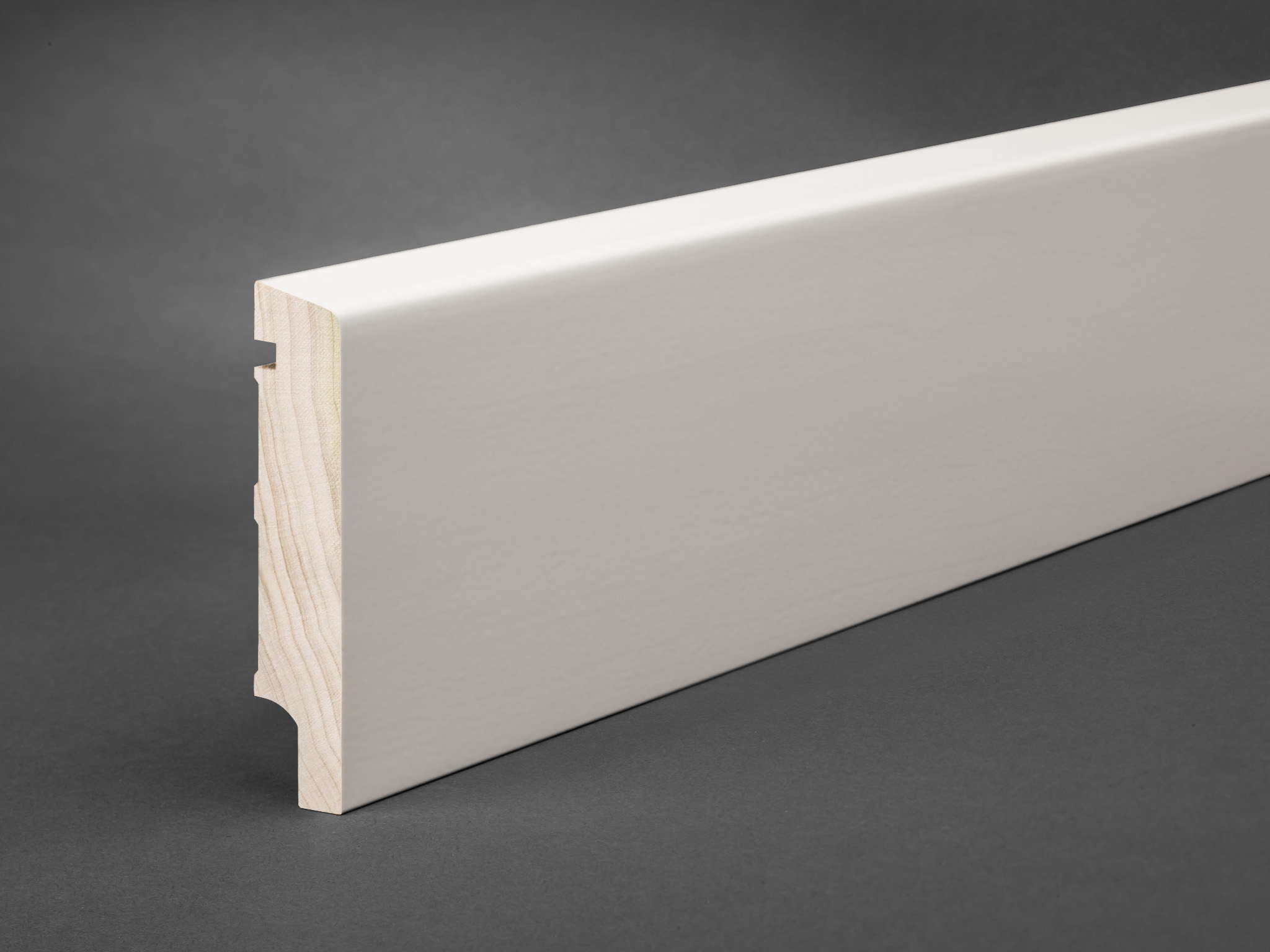 Massivholz weiß lackiert 100x20 mm Oberkante abgeschrägt