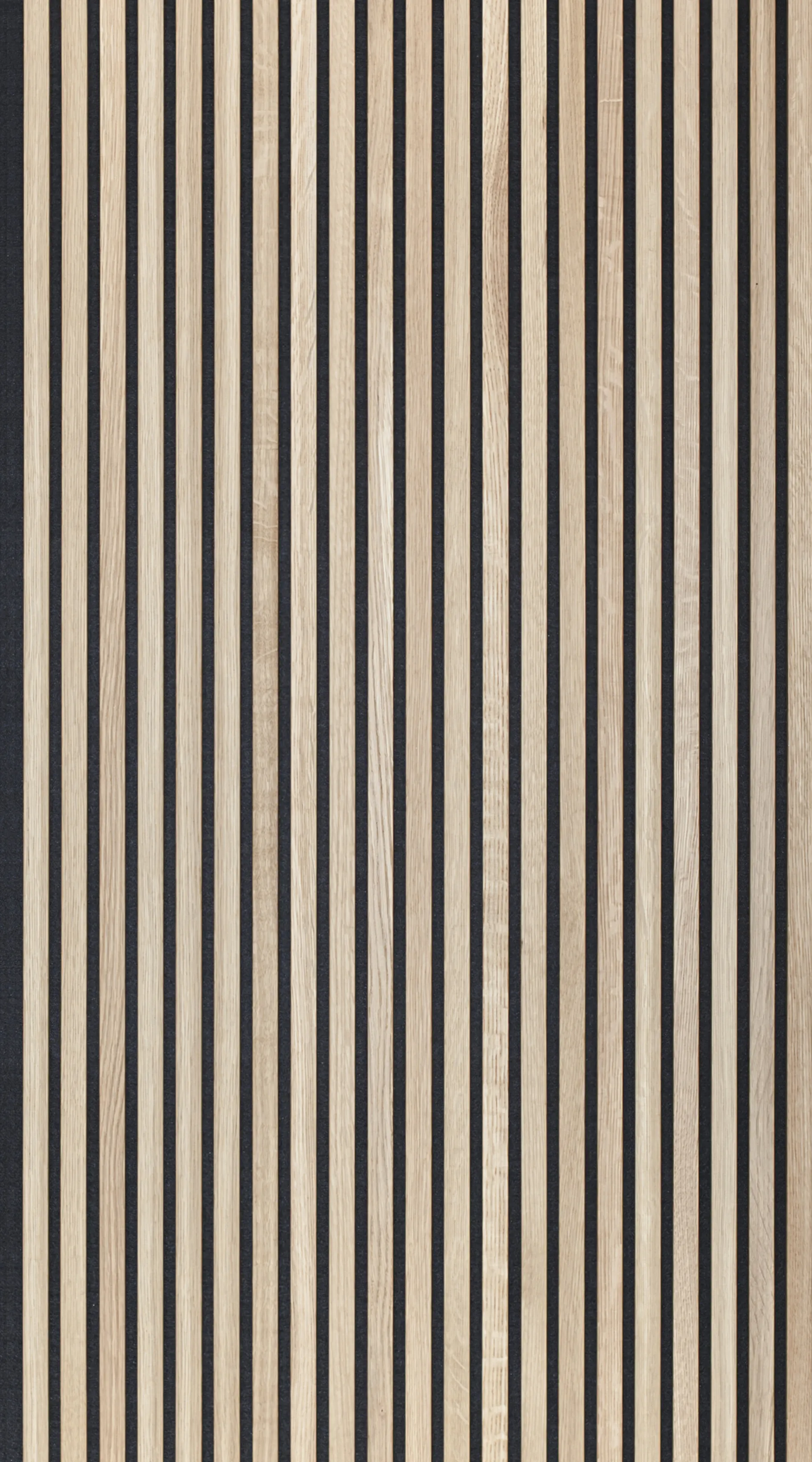 Akustikpaneel Eiche 2600 x 625 mm - lackiert oder geölt - Vlies schwarz oder grau 