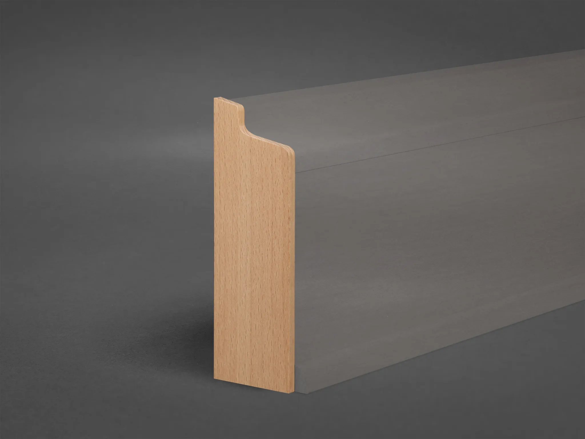 Buche Endkappe 158x50 mm Rohrabdeckleiste