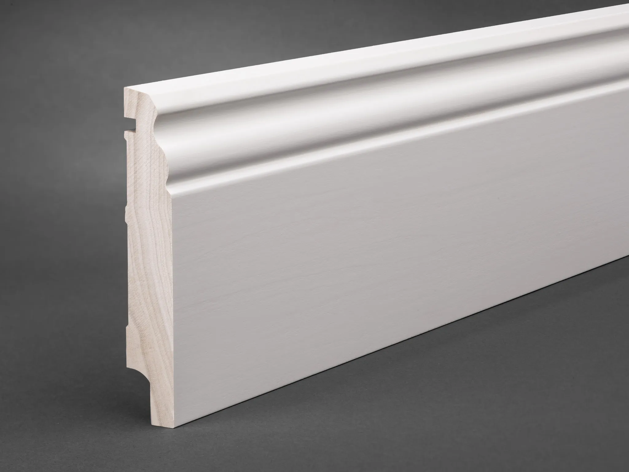 Massivholz weiß lackiert 120x20 mm Berliner-/Hamburger Profil