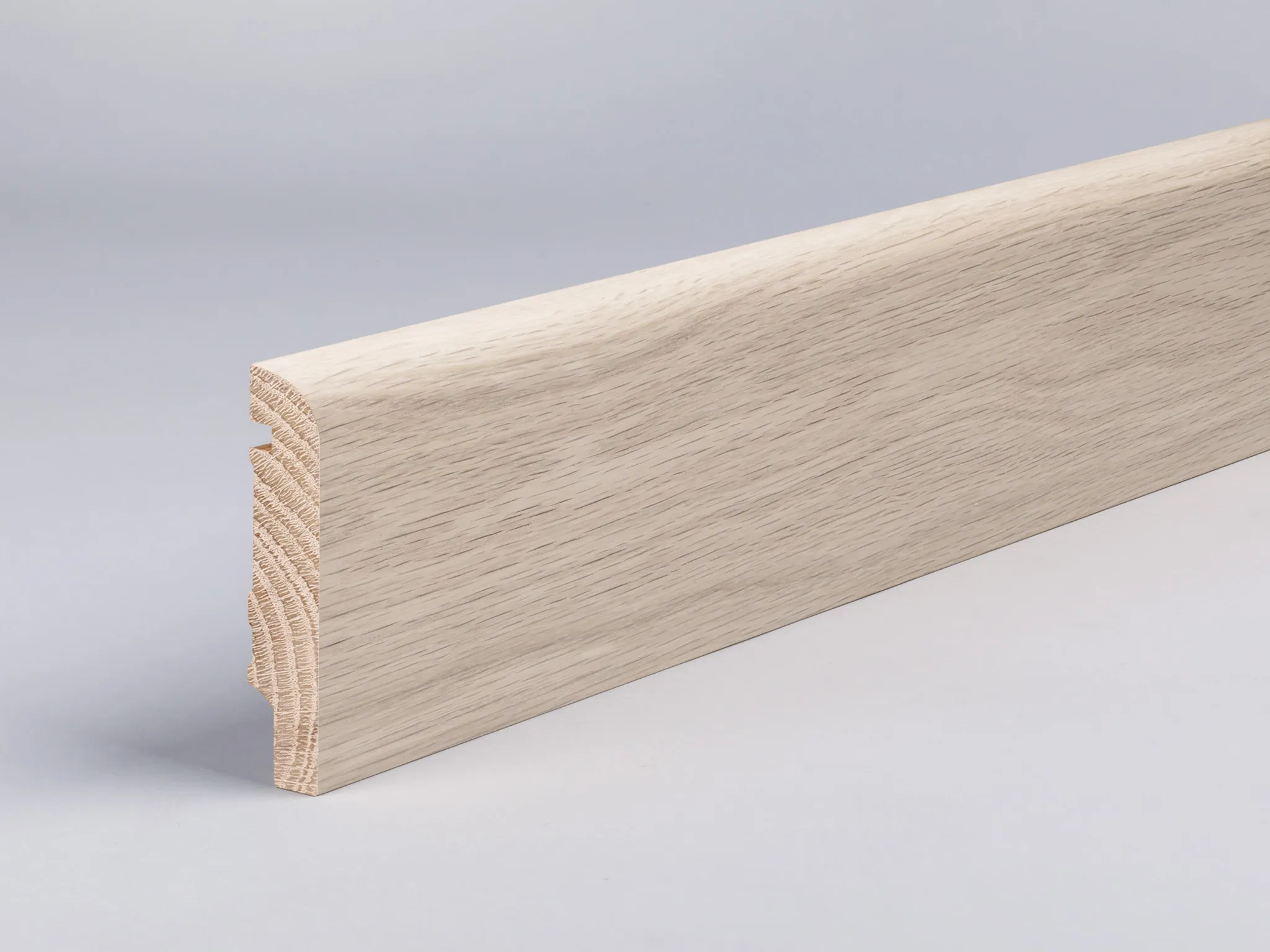 Eiche weiß geölt  80x16 mm Oberkante abgerundet