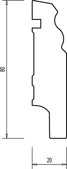 Buche 80x20 mm Berliner-/Hamburger Profil