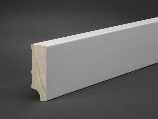 Massivholz weiß lackiert 60x20 mm Oberkante gerade