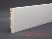 Massivholz weiß lackiert 98x15x2400 mm Oberkante gerade